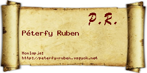Péterfy Ruben névjegykártya